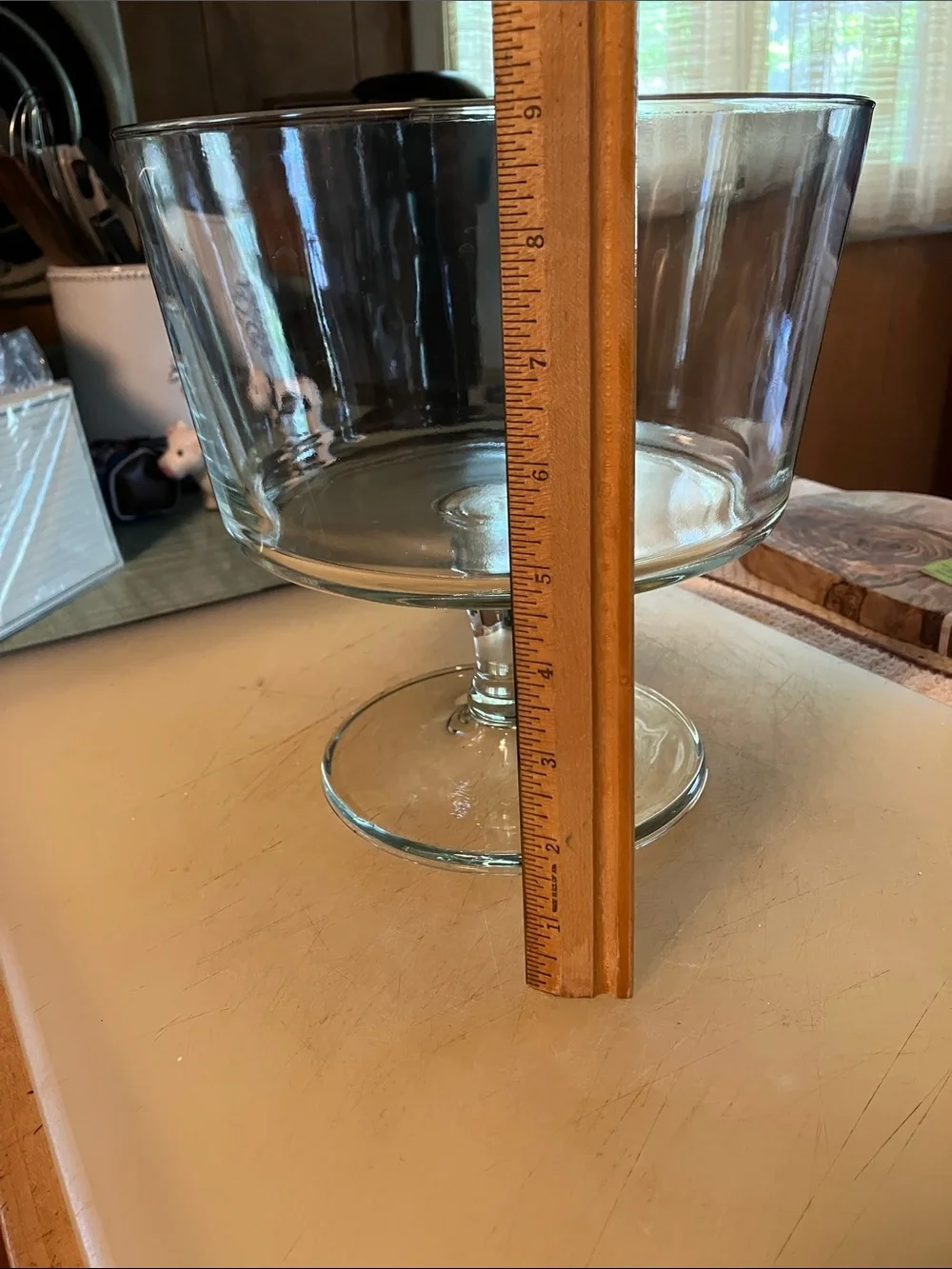 Crate&Barrel Clear Glass Pedestal Trifle Bowl